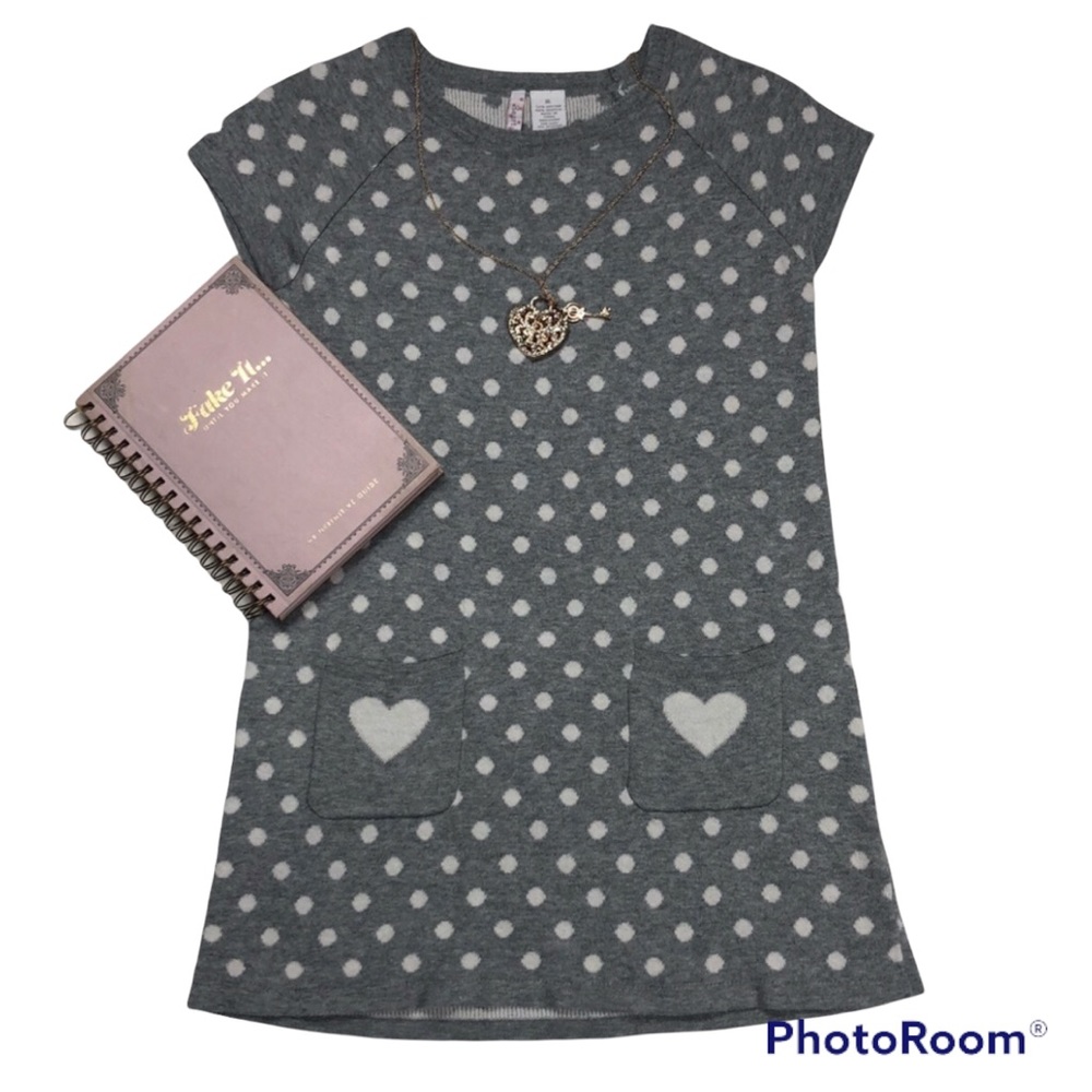 Heart-N-Crush Gray Dot Sweater Dress size XL
